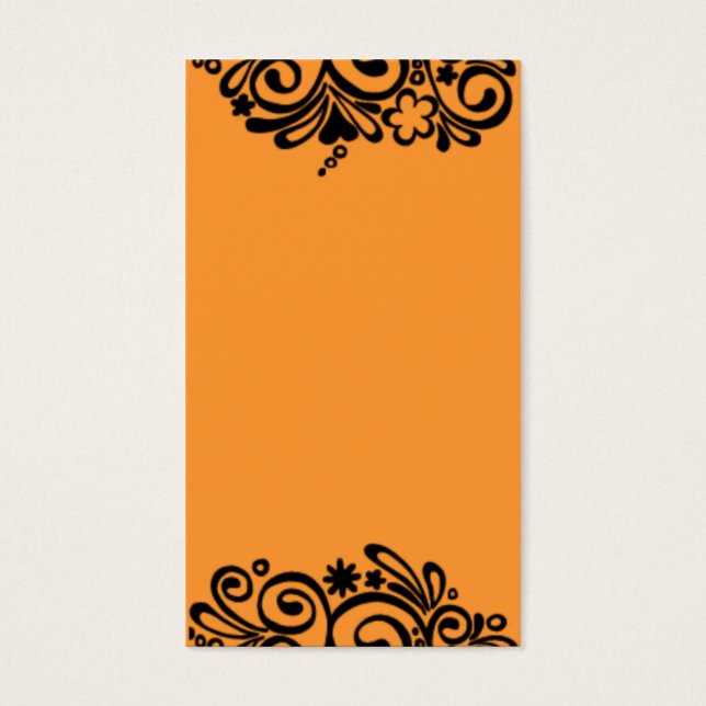 Floral noir sur Orange (Devant)