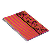 Floral noir sur rose - Carnet (Côté Droit)