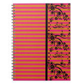 Floral noir sur rose - Carnet (Devant)