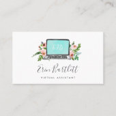 Floral notebook | Virtual Assistant Visitekaartje (Voorkant)