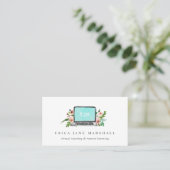 Floral notebook | Virtuele testbak | Extern leren Visitekaartje (Staand voorkant)