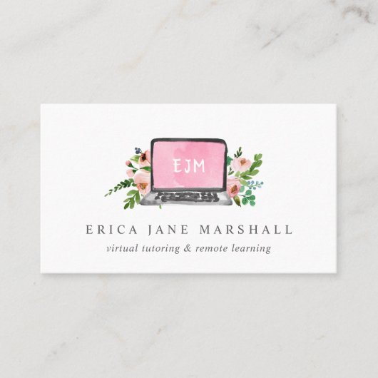 Floral notebook | Virtuele testbak | Extern leren Visitekaartje (Voorkant)