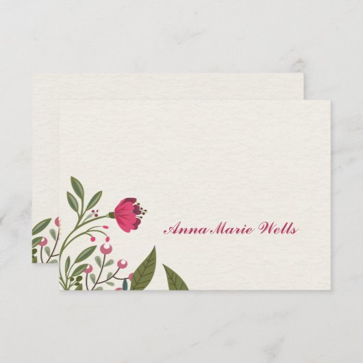 Floral Notecard Kaart (Voorkant / Achterkant)
