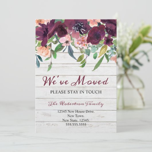 Floral Nous avons déménagé | Nouveau Faire-part d' (Debout devant)