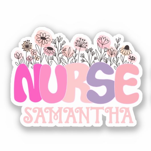 Floral Nurse Sticker (Voorkant)