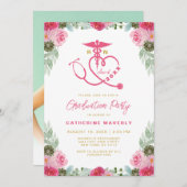 Floral Nursing School Afstuderen Kaart (Voorkant / Achterkant)