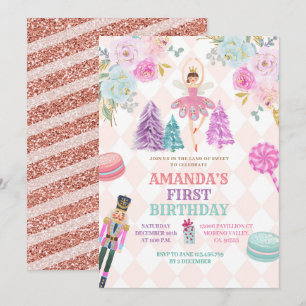 Floral Nutcracker Land van Sweets Girl Birthday Kaart