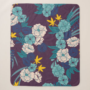 Floral oerwoud met slangen, naadloos, tropisch sherpa deken