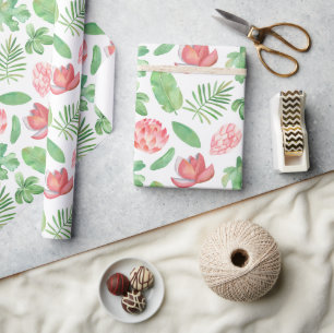 Floral Oerwoud Safari Baby shower Tropische Floral Cadeaupapier