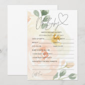 Floral Oh Baby Baby shower Voorspelling Wens Kaart (Voorkant / Achterkant)