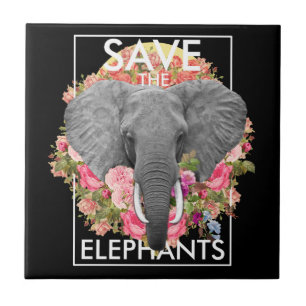 floral olifant keramische foto Tegel Tegeltje