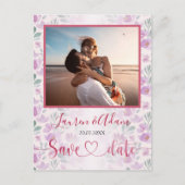 Floral Ombre Pink en Paarse Waterverf Aankondigingskaart (Voorkant)