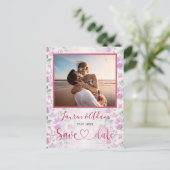 Floral Ombre Pink en Paarse Waterverf Aankondigingskaart (Staand voorkant)