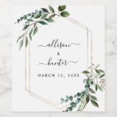 Floral omhulde wijn etiket (Enkel label)