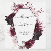 Floral omhulde wijn etiket (Enkel label)