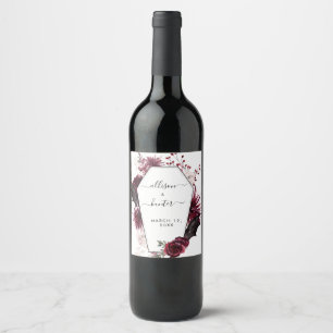 Floral omhulde wijn etiket