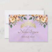 Floral on Lavender Quinceanera RSVP (Dos)
