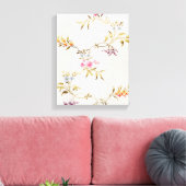 Floral ontwerp van anjers en rozen voor zijde canvas afdruk (Insitu (Woonkamer))