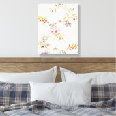 Floral ontwerp van anjers en rozen voor zijde canvas afdruk (Insitu (Slaapkamer))