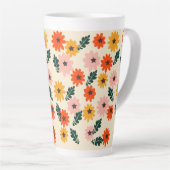Floral ontworpen latte mok (Rechterhoek)