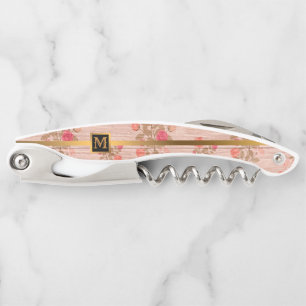 Floral op hout Popular Gift Kurkentrekker