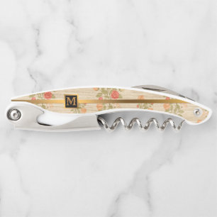 Floral op hout Popular Gift Kurkentrekker