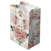  Floral op wit Medium Cadeauzakje (Voorkant Gekanteld)