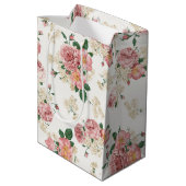  Floral op wit Medium Cadeauzakje (Achterkant Gekanteld)