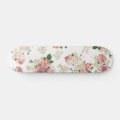  Floral op wit Skateboard (Horizontaal)