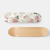  Floral op wit Skateboard (Horizontaal)