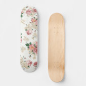  Floral op wit Skateboard (Voorkant)