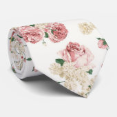  Floral op wit Stropdas (Opgerold)