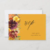 Floral or orange et jaune avec carte RSVP-2G (Devant)