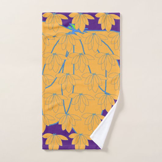 Floral Or Sur Royal Purple (Serviette à main)