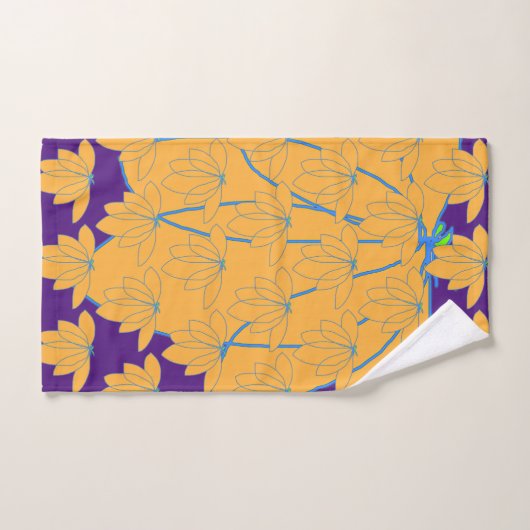 Floral Or Sur Royal Purple (Serviette à main)