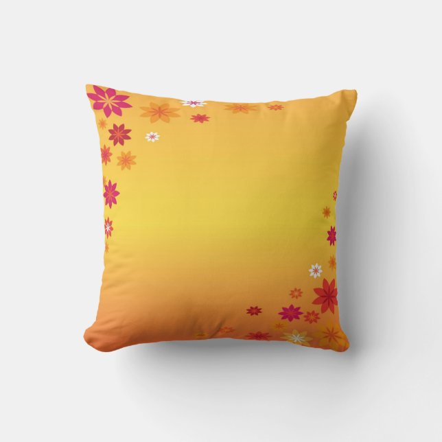 Floral Orange American Mojo Coussin (Recto)