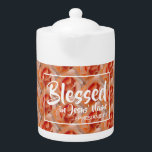 Floral orange | BLESSEE | Écriture chrétienne<br><div class="desc">Célébrez votre foi, tout en buvant votre boisson chaude préférée. Un message inspirant vous rappelle que vous êtes béni au Nom de Jésus. Écriture référence Éphésiens 1:3 (Béni de chaque bénédiction spirituelle). Tout est entièrement personnalisable pour vous permettre de personnaliser avec votre propre référence ou texte favori (par ex. votre...</div>