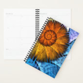 Floral Orange Bleu Jaune Art Abstrait (Devant avec enveloppe)