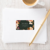 Floral Orange Bourgogne | Étiquettes de adresse RS (En situation)