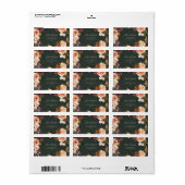 Floral Orange Bourgogne | Étiquettes de adresse RS (Feuille entière)