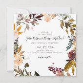 Floral Orange Bourgogne | FAIRE-PART DE MARIAGE CA (Devant)