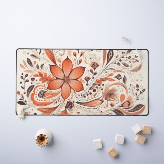 Floral Orange Brûlé (Tableau pour enfants)