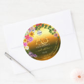 Floral Orange Gradient Produit Étiquette Monogramm (Enveloppe)