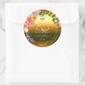 Floral Orange Gradient Produit Étiquette Monogramm (Sac)