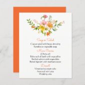 Floral Orange Menu Lily Fleurs - Rose Jaune (Devant / Derrière)