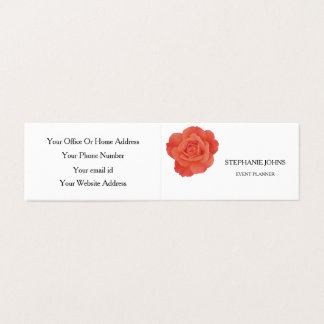 Floral Orange Rose Wedding White Event Planner Visitekaartjes