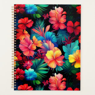 Floral Orange Tropical Flowers Feuille-66771