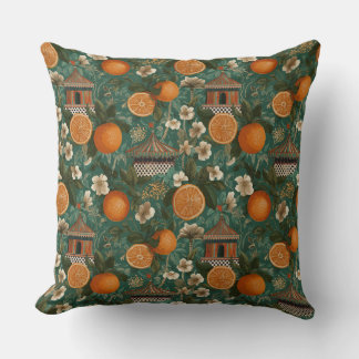 Floral Oranges Decorative Throw Pillow Kussen