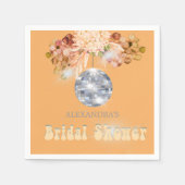Floral Oranje Disco Ball Vrijgezellenfeest Servet (Voorkant)