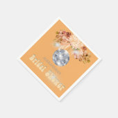 Floral Oranje Disco Ball Vrijgezellenfeest Servet (Hoek)
